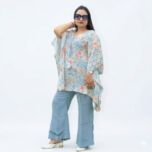 Crepe Kaftan Style Summer Co-ord Set for Women