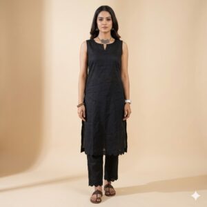 Black Gleece Cotton Co-Ord Set for Women – Casual Daily Wear