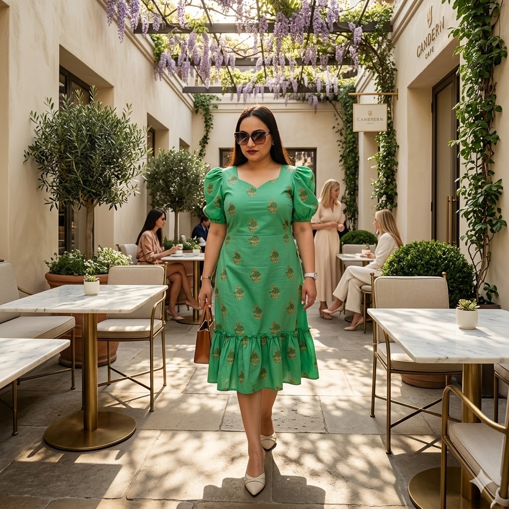 green-cambric-cotton-dress-for-daily-wear